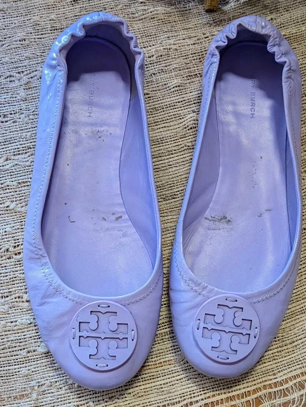 Tory Burch • Minnie Travel Ballet Flats in Lavender Cloud , size 11